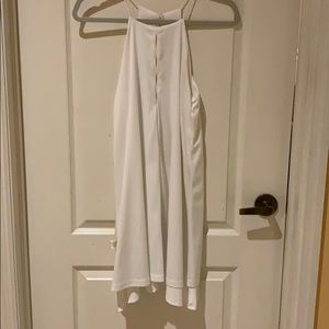White Shift Dress w/Front Keyhole Detail